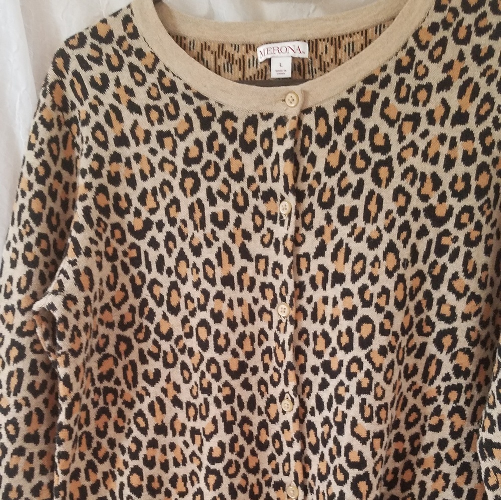 Merona leopard print cardigan